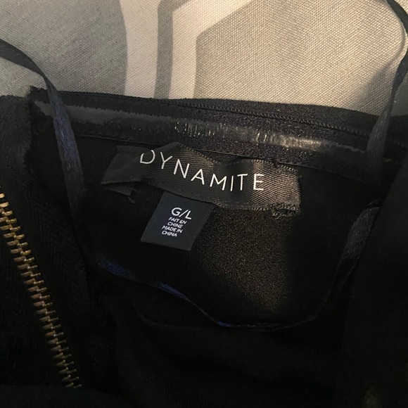 Bustier Black crop top from Dynamite. Zip up back. Size large. - Picture 4 of 4